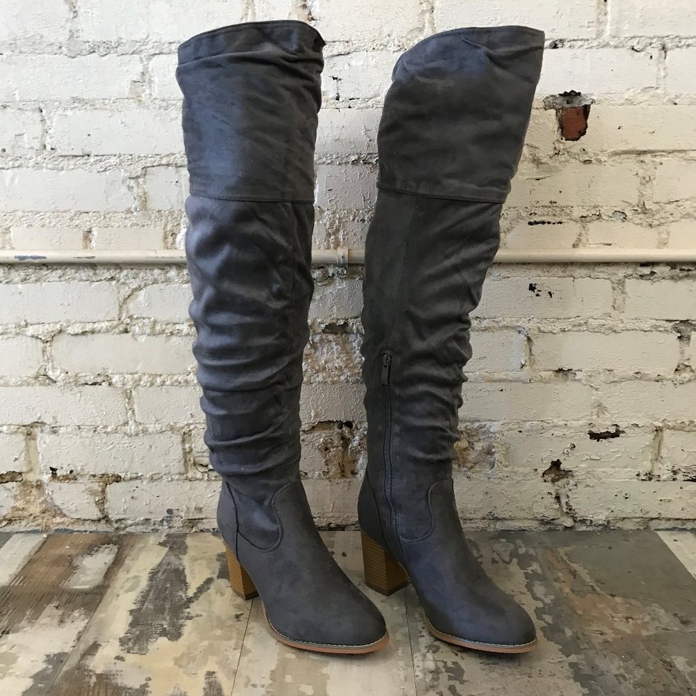 Gray Over Knee High Boots Size 9